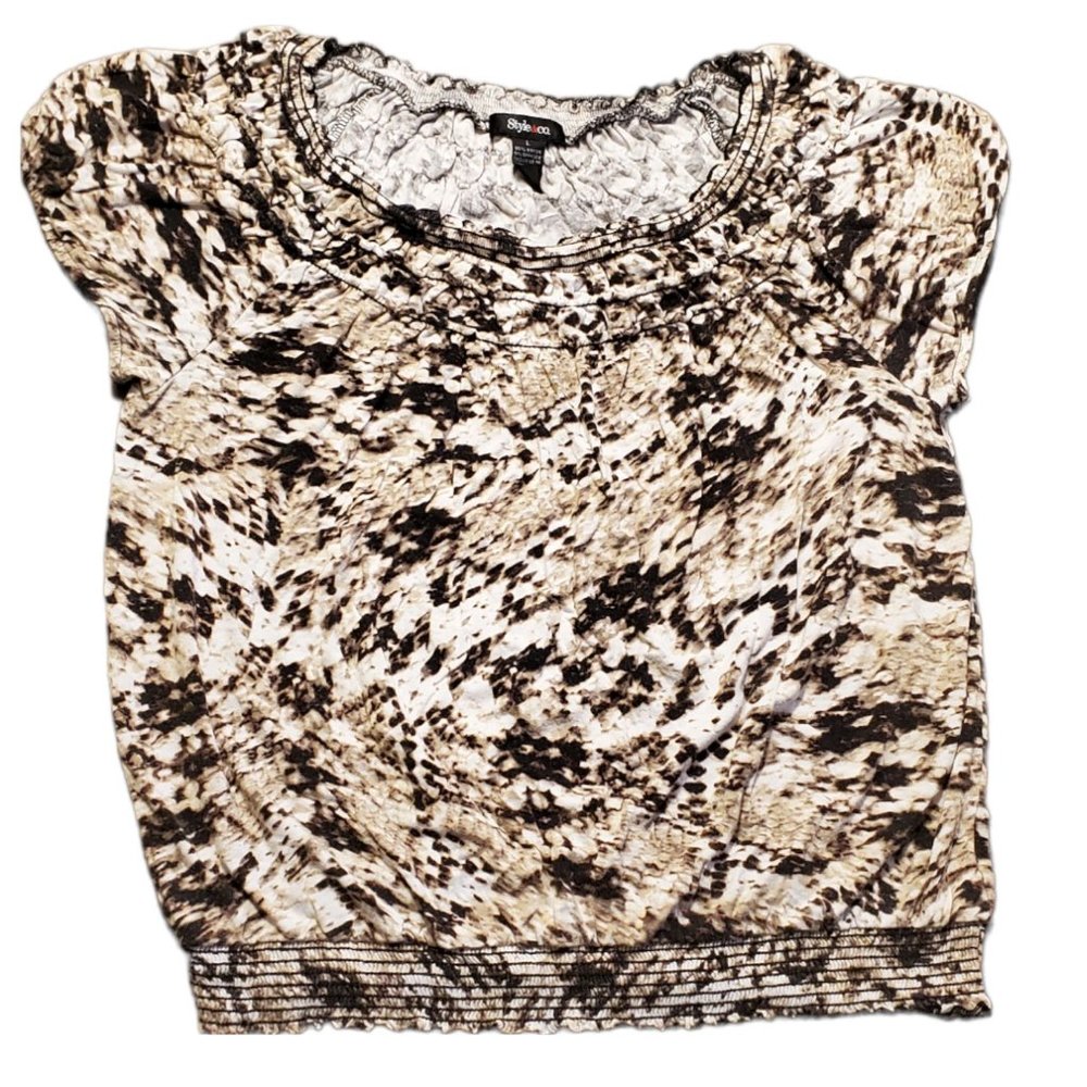 Style & Co. Blouson Animal Print Top ~ Large